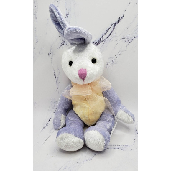 Bunny Rabbit Stuffed Animal Plush Lot of 2 Purple Brown Easter Spring - Picture 2 of 14